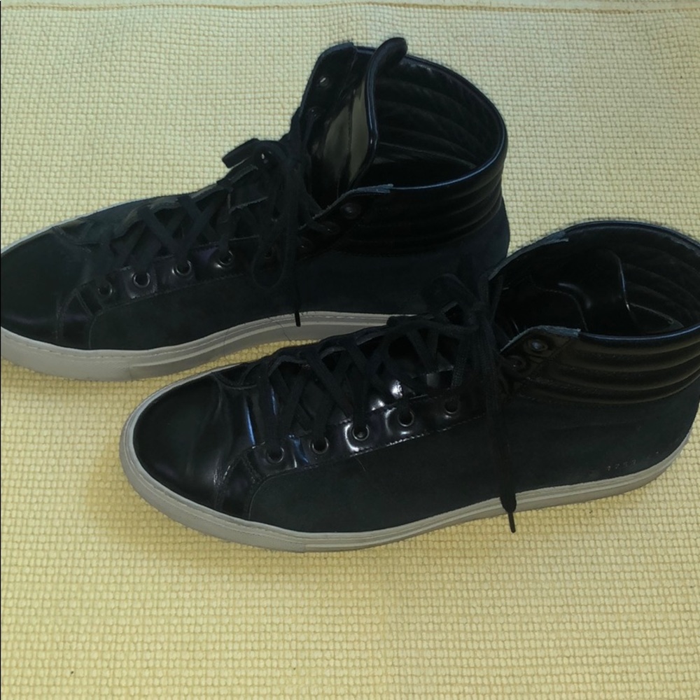 Black high top Common Project Sneakers